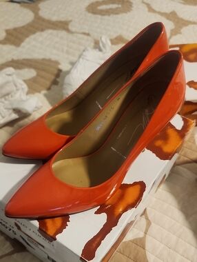 Donald J. Pliner Patent Pointed-Toe Pumps in Coral Color